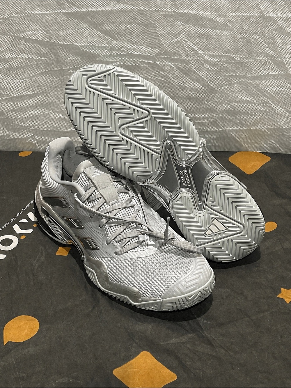 New Men’s 9.5 Adidas Barricade 13 25th Anniversary Tennis Metallic Dash Gray